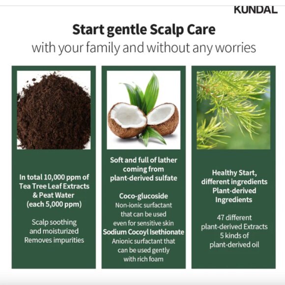 KUNDAL Tea Tree & Macadamia Deep Cleansing Shampoo Jasmine Woody Korean Hair NEW - Picture 2 of 6